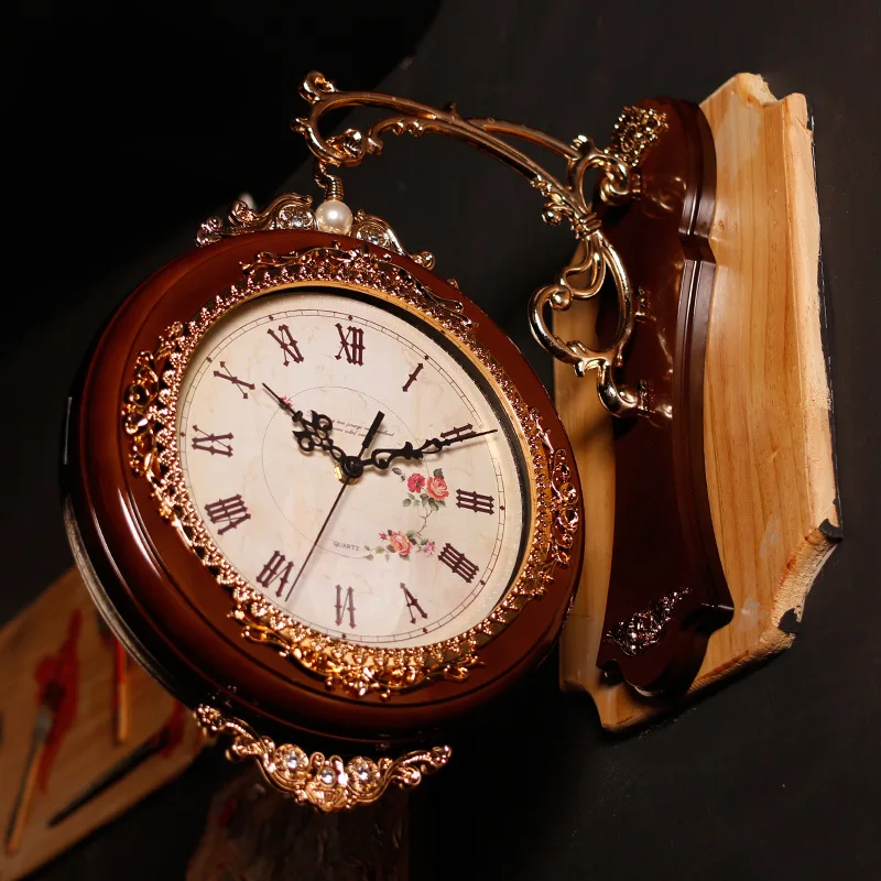Large European Vintage Double Face Wall Clock Living Room Hanging 3D Clock Modern Home Decoration Accessories Mute Digital Clock
Large European Vintage Double Face Wall Clock Living Room Hanging 3D Clock Modern Home Decoration Accessories Mute Digital Clock