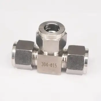 Tee 3 Ways 304 Stainless steel Fit 15mm OD Tube Coupler Adapter Connector Compression fitting For Tubing
Tee 3 Ways 304 Stainless steel Fit 15mm OD Tube Coupler Adapter Connector Compression fitting For Tubing