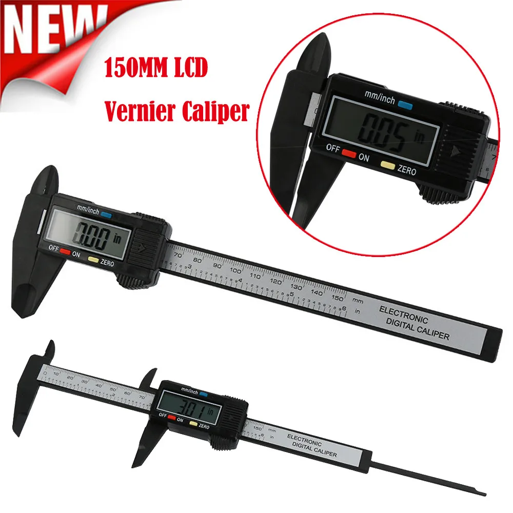 Popular 150MM 6inch LCD Digital Electronic Vernier Caliper New Hand Tools Gauge Micrometer Convenience Vernier Caliper#h
Popular 150MM 6inch LCD Digital Electronic Vernier Caliper New Hand Tools Gauge Micrometer Convenience Vernier Caliper#h