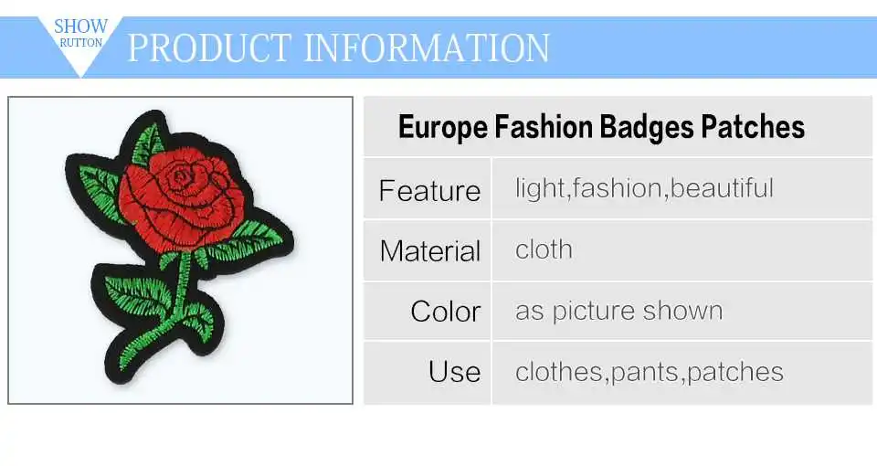 Embroidery Red Flower Iron On Patches For Clothes 3D Applique Flower Embroidery Patches For Clothing Fabric DIY Ironing Stickers (1)