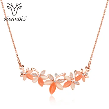 Viennois Choker Necklace Faux Opal Maple Leaf Chain Necklace For Women Rose Gold Plated Necklace for Women Korean Style Necklace 
Viennois Choker Necklace Faux Opal Maple Leaf Chain Necklace For Women Rose Gold Plated Necklace for Women Korean Style Necklace