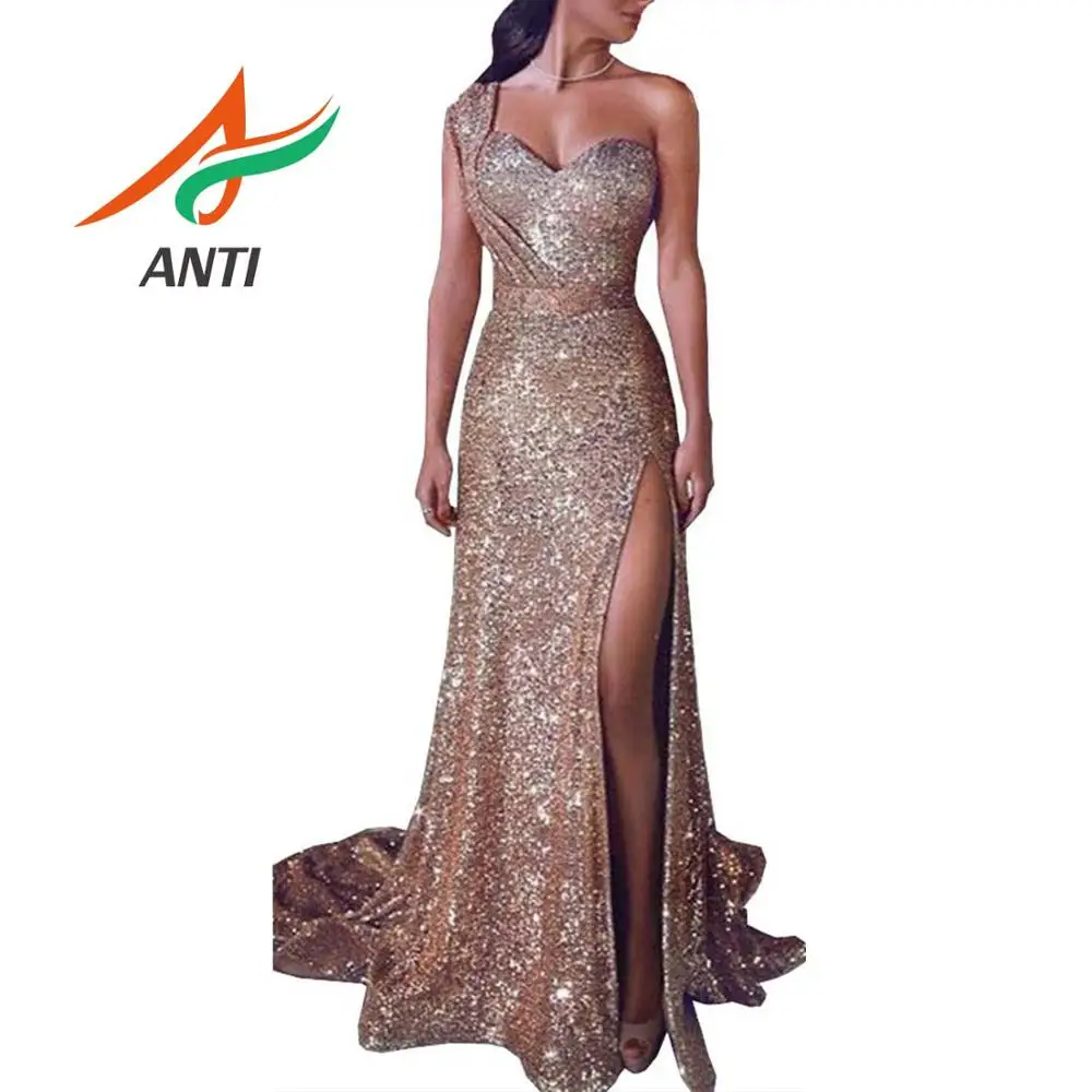 ANTI Strapless Sparkly Prom Dresses 2019 Sequins Evening Party Dress Sexy One Shoulder High Split Vestido de Festa Real Photo
ANTI Strapless Sparkly Prom Dresses 2019 Sequins Evening Party Dress Sexy One Shoulder High Split Vestido de Festa Real Photo