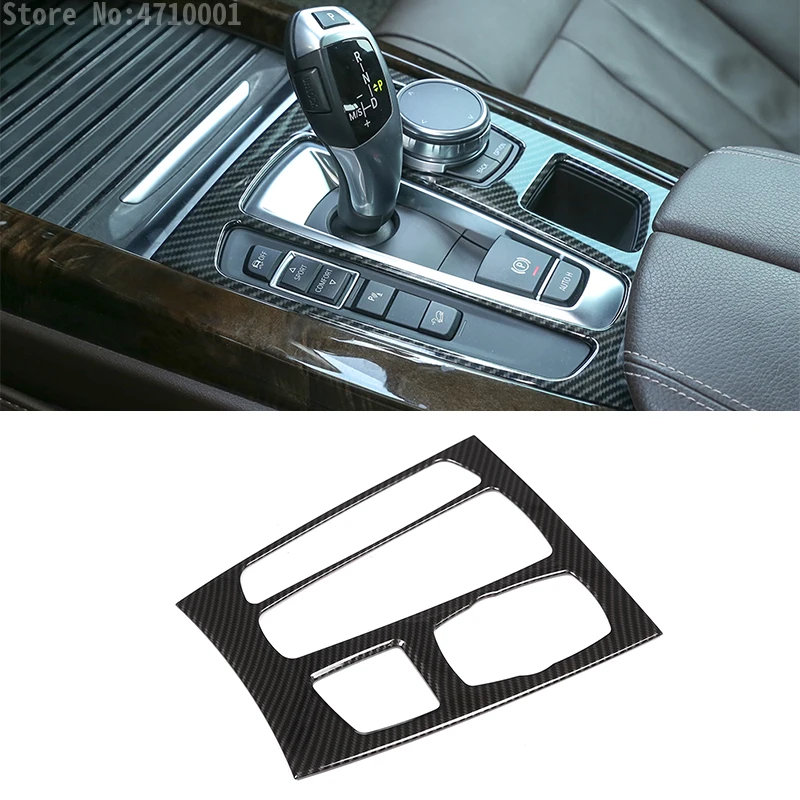 

Carbon Fiber Style Interior Mouldings Center Gear Shift Panel Cover Frame Trim For BMW X5 X6 F15 F16 2015-2017