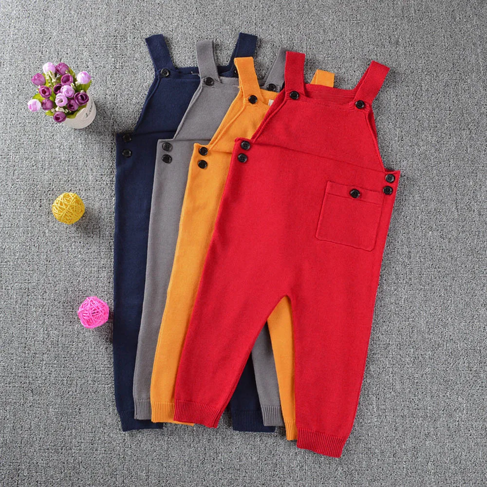 2019 New Children's plain knit suspenders Toddler Kids Baby Boys Girls Knitted Overalls Strap Rompers Jumpsuit Outfits
2019 New Children's plain knit suspenders Toddler Kids Baby Boys Girls Knitted Overalls Strap Rompers Jumpsuit Outfits