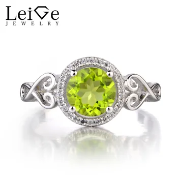 Leige Jewelry 925 Sterling Silver Natural Peridot Ring Round Cut Gemstone August Birthstone Promise Engagement Rings for Women
Leige Jewelry 925 Sterling Silver Natural Peridot Ring Round Cut Gemstone August Birthstone Promise Engagement Rings for Women