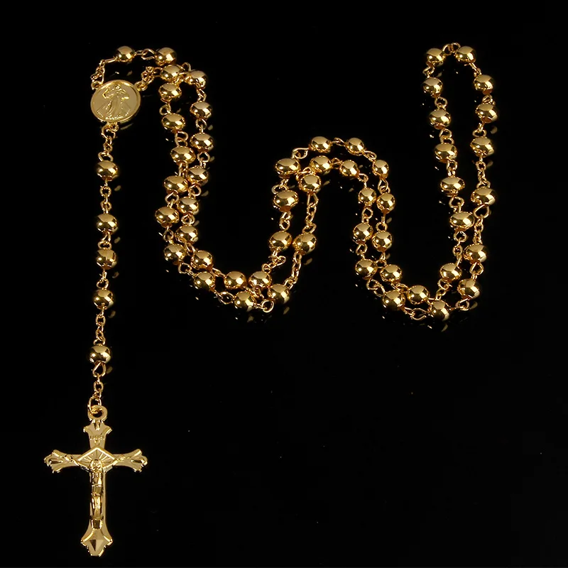 6MM imitation gold iron bead rosary necklace, high quality rosary necklace, beautiful cross pendant rose necklace,
6MM imitation gold iron bead rosary necklace, high quality rosary necklace, beautiful cross pendant rose necklace,