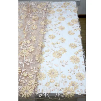 Single color 3d flower Embroidery Transparent net lace with beads and stones Guipure lace fabric for wedding dress f180922
Single color 3d flower Embroidery Transparent net lace with beads and stones Guipure lace fabric for wedding dress f180922
