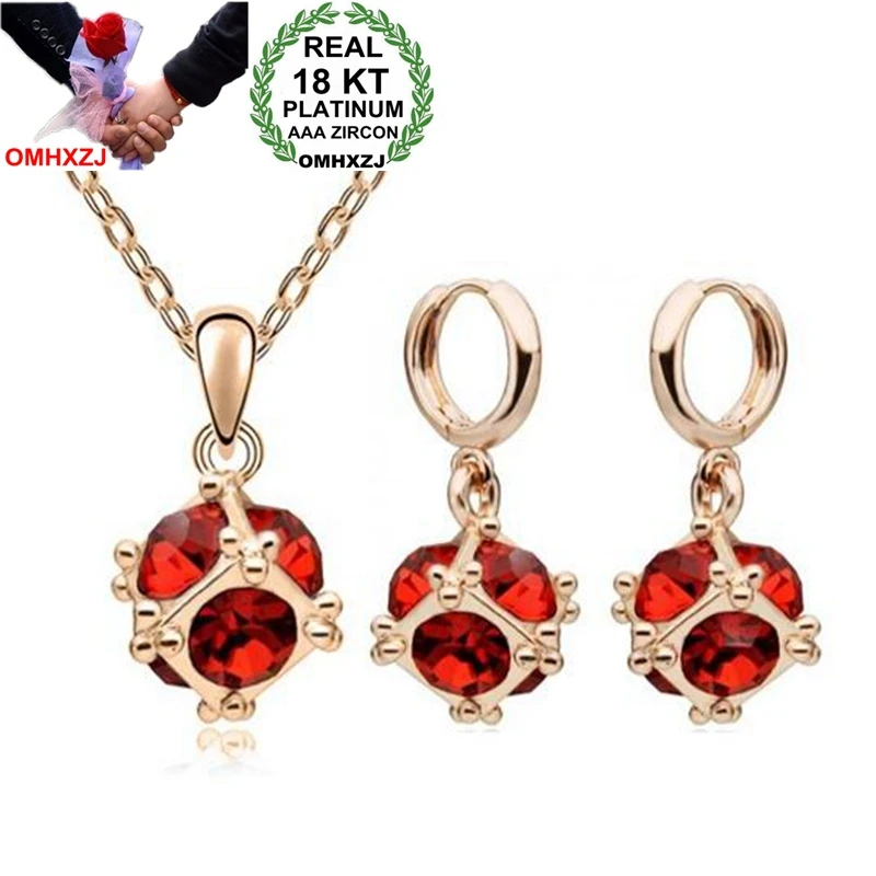 OMHXZJ Wholesale AAA Zircon Crystal Silver Gold 18KT Platinum Woman Bride Happyness Ball Necklace Earrings Jewelry Sets ST156
OMHXZJ Wholesale AAA Zircon Crystal Silver Gold 18KT Platinum Woman Bride Happyness Ball Necklace Earrings Jewelry Sets ST156