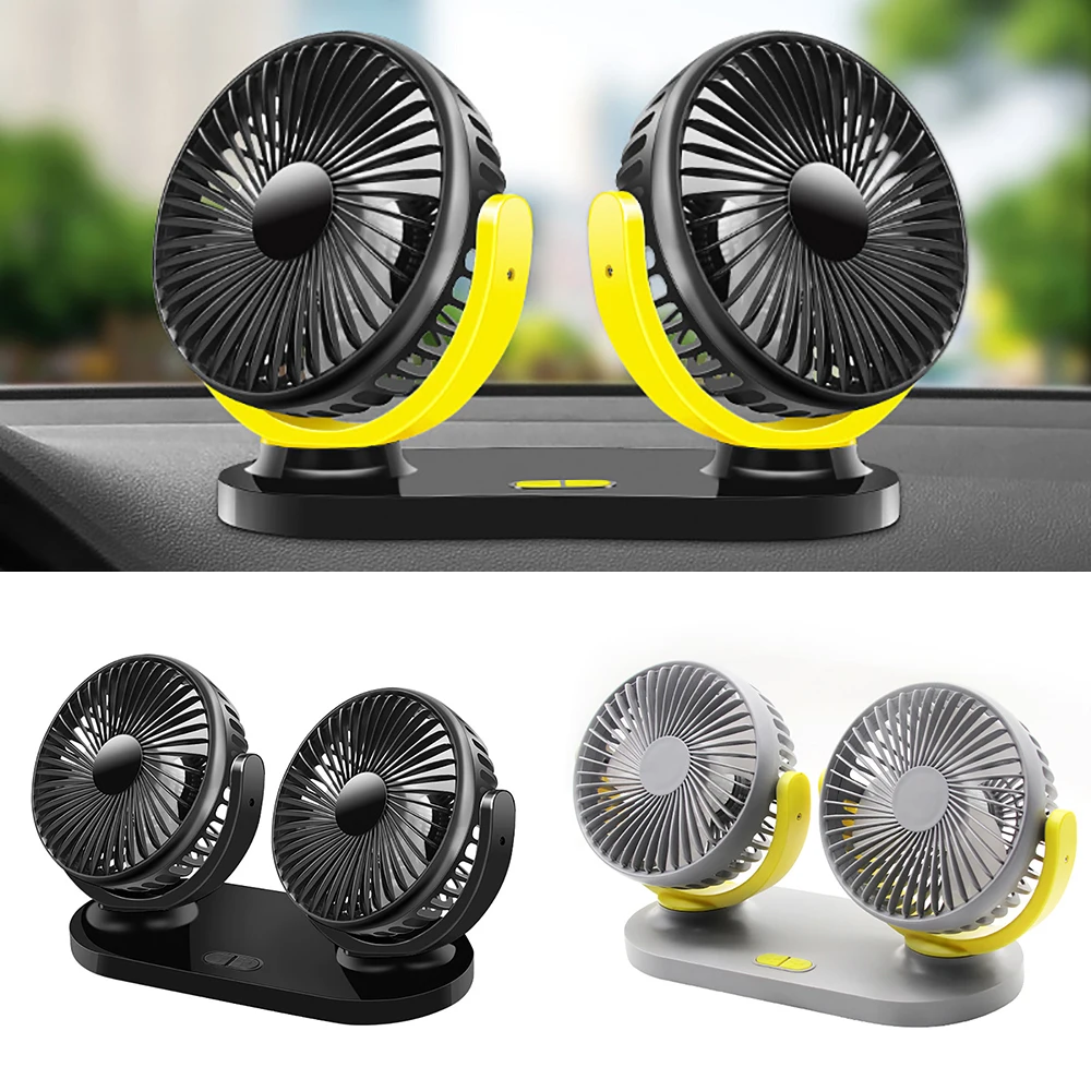USB Fan for Large Freight Vehicles Vehicle 12V 24V Small Electric General Motor and Dual Head Shaking SUV Trucks | Автомобили и