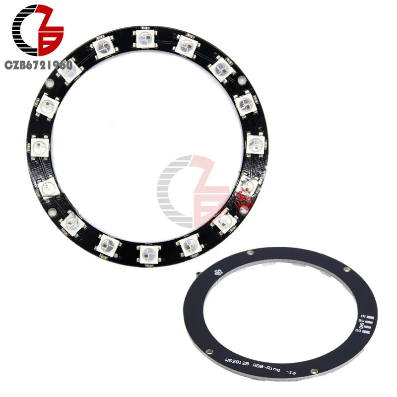 RGB LED Ring 16Bit WS2812 5050 RGB LED + Integrated Drivers Development Board For Arduino
RGB LED Ring 16Bit WS2812 5050 RGB LED + Integrated Drivers Development Board For Arduino