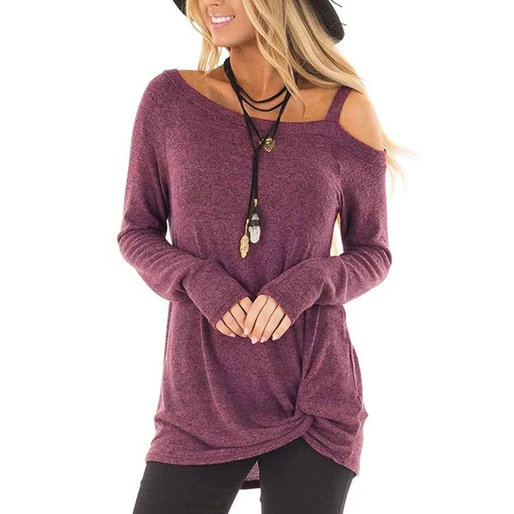 Women Tshirt Sexy Long Sleeves One Shoulder Twist Knot Front T Shirt Plus Size Silm Fit Tee Tops 4 Colors
Women Tshirt Sexy Long Sleeves One Shoulder Twist Knot Front T Shirt Plus Size Silm Fit Tee Tops 4 Colors