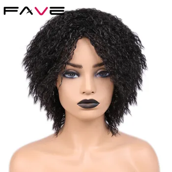 FAVE 12 Inches Short Afro Curly Synthetic Wig Natural Black For Black Women High Temperature Fiber Cosplay Fashion Wigs
FAVE 12 Inches Short Afro Curly Synthetic Wig Natural Black For Black Women High Temperature Fiber Cosplay Fashion Wigs
