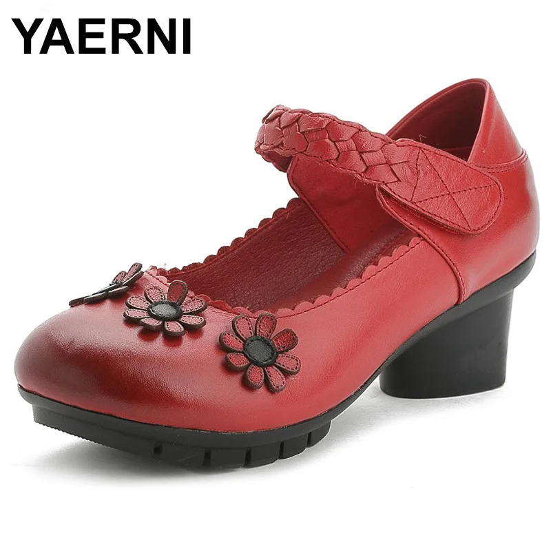 YAERNI 2018 Fashion Women Pumps Retro Genuine Leather Thick Heel Women Shoes Round toe Flowers Platform Women Casual ShoesE465
YAERNI 2018 Fashion Women Pumps Retro Genuine Leather Thick Heel Women Shoes Round toe Flowers Platform Women Casual ShoesE465