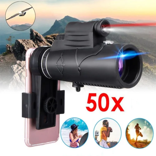 Universal 50X60HD Zoom Optical Lens Monocular Telescope + Clip For Mobile Phones
Universal 50X60HD Zoom Optical Lens Monocular Telescope + Clip For Mobile Phones