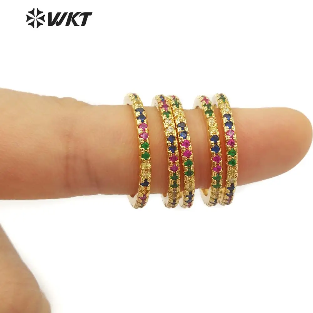 WT-MR008 Women Dainty Ring Jewelry Colorful Circular Ring With Tiny Crys tal Charm Cubic Zirconia Pave Ring
WT-MR008 Women Dainty Ring Jewelry Colorful Circular Ring With Tiny Crys tal Charm Cubic Zirconia Pave Ring