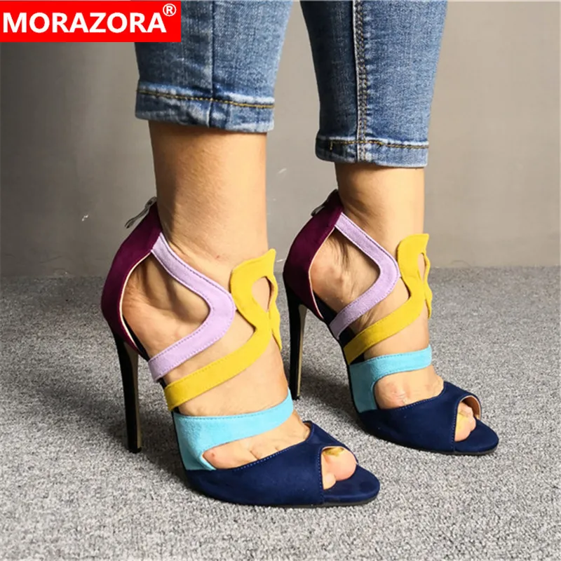 MORAZORA 2019 big size 47 women sandals mixed colors sexy thin high heels sandals zip summer party dress shoes woman
MORAZORA 2019 big size 47 women sandals mixed colors sexy thin high heels sandals zip summer party dress shoes woman