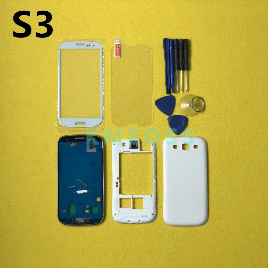 Full Housing Case For Samsung Galaxy S3 i9300 LCD panel Middle Frame Battery door Cover + Front Glass Lens + tools
Full Housing Case For Samsung Galaxy S3 i9300 LCD panel Middle Frame Battery door Cover + Front Glass Lens + tools