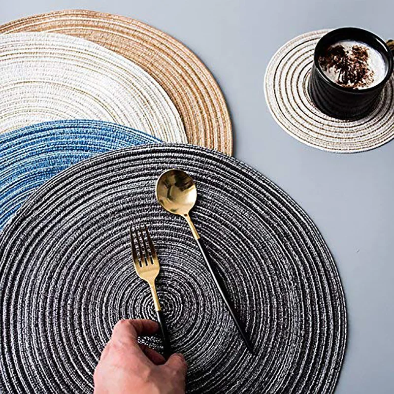 Round Ramie Placemats Design Kitchen Accessories Decoration Table Insulation Pad Solid Non Slip Table Mat Home Pad Coaster
Round Ramie Placemats Design Kitchen Accessories Decoration Table Insulation Pad Solid Non Slip Table Mat Home Pad Coaster