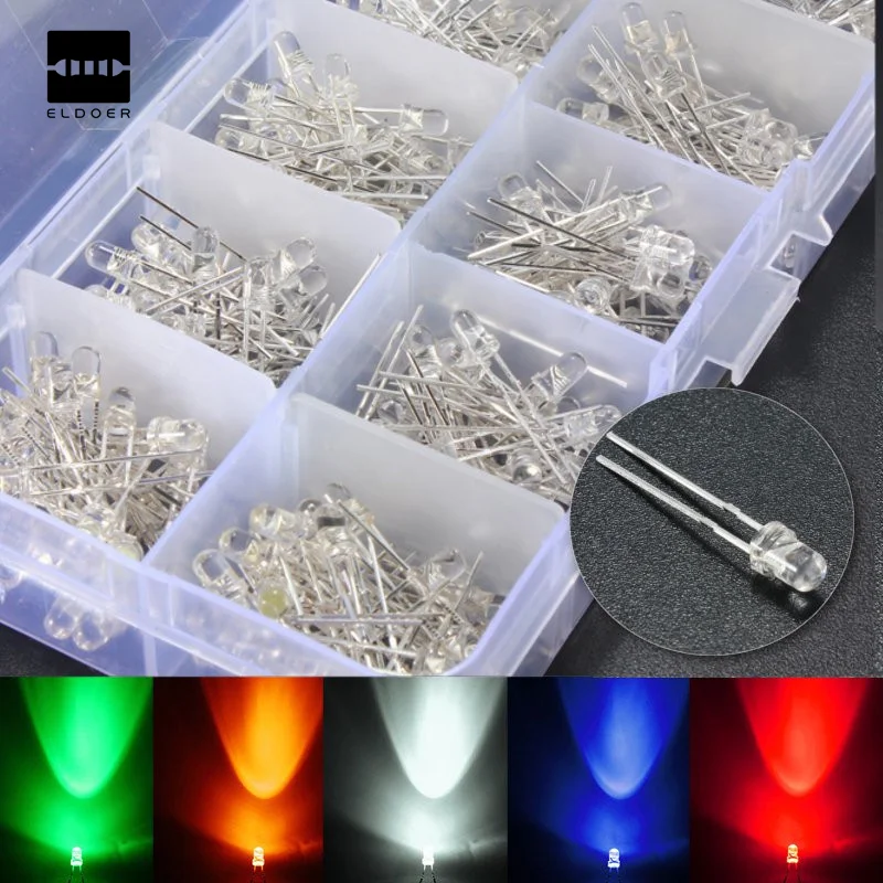 300pcs Five Colors 3mm Round Bright Light LED Diode Lamp Assortment kit Red Convenient for DIY Diodes kits
300pcs Five Colors 3mm Round Bright Light LED Diode Lamp Assortment kit Red Convenient for DIY Diodes kits