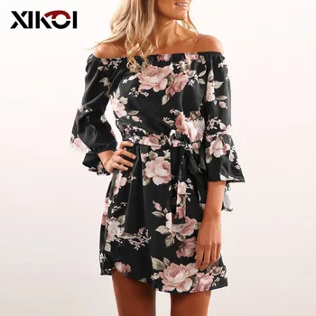 XIKOI Slash Neck Summer Dresses And Sarafans Tunic Beach Dress Floral Print Flare Sleeve Above Knee Sundress Womens Clothing
XIKOI Slash Neck Summer Dresses And Sarafans Tunic Beach Dress Floral Print Flare Sleeve Above Knee Sundress Womens Clothing