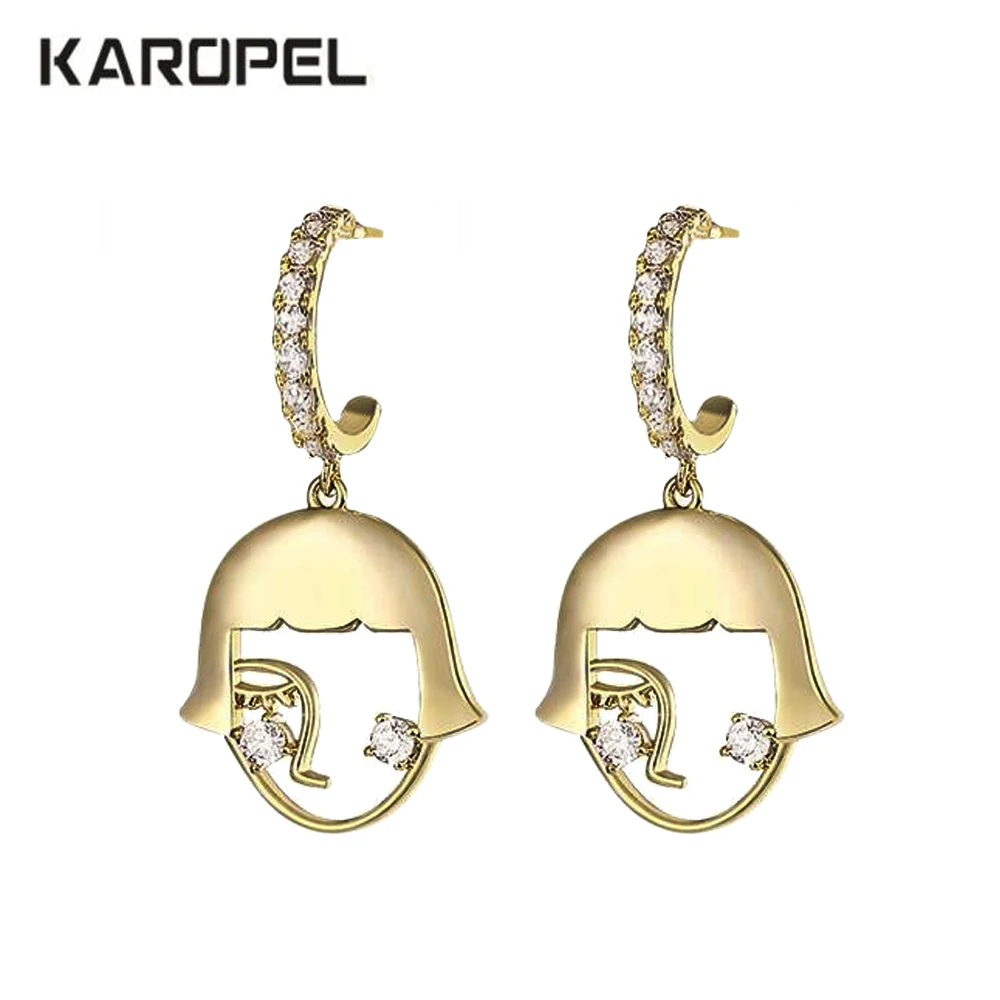 2019 New Gold Color Cute Small Girl's Face Emoji Stud Earrings For Women Lovely Cubic Zirconia Crystal Jewelry Girls Gift Brinco
2019 New Gold Color Cute Small Girl's Face Emoji Stud Earrings For Women Lovely Cubic Zirconia Crystal Jewelry Girls Gift Brinco