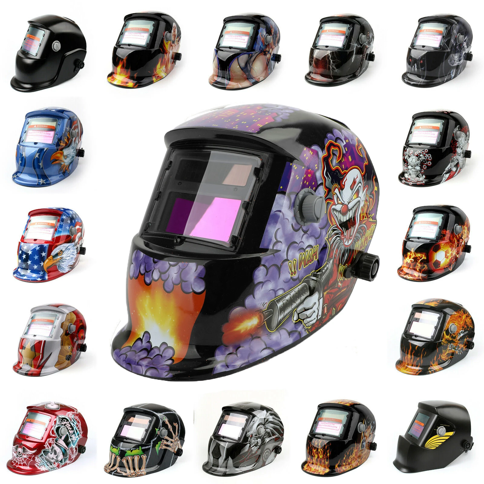 Areyourshop Pro Solar Powered Auto-Darkening Welding Helmet Grinding TIG Welder Mask Skull Welding Helmets
Areyourshop Pro Solar Powered Auto-Darkening Welding Helmet Grinding TIG Welder Mask Skull Welding Helmets