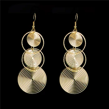 QCOOLJLY Hot Selling Gold Color Round Earings Big Long Drop Dangle Earrings for Women Fashion Jewelry
QCOOLJLY Hot Selling Gold Color Round Earings Big Long Drop Dangle Earrings for Women Fashion Jewelry