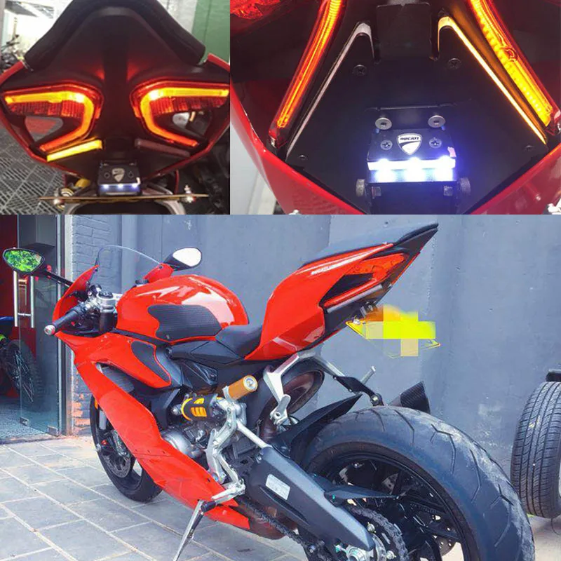 For DUCATI 899 959 1199 1299 Panigale Motorcycle Rear Tail Light Brake Turn Signals Integrated LED Lights License Bracket
For DUCATI 899 959 1199 1299 Panigale Motorcycle Rear Tail Light Brake Turn Signals Integrated LED Lights License Bracket