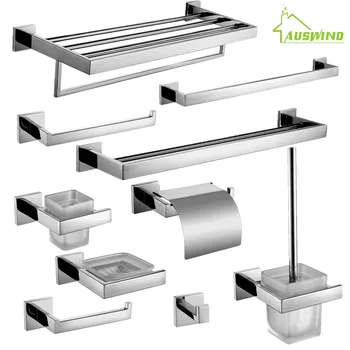 SUS 304 Stainless Steel Wall Mounted Bathroom hardware Set Chrome square Bathroom accessories set
SUS 304 Stainless Steel Wall Mounted Bathroom hardware Set Chrome square Bathroom accessories set