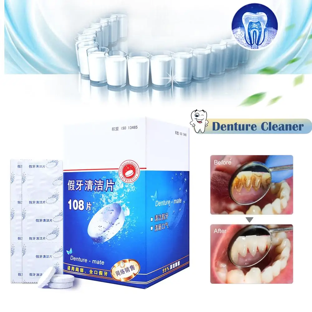 108PCS Denture Cleaning Piece Denture Cleaner Remove Stains Plaques For Dental Care Cleaning Supplies Denture Cleaning Tablets
108PCS Denture Cleaning Piece Denture Cleaner Remove Stains Plaques For Dental Care Cleaning Supplies Denture Cleaning Tablets