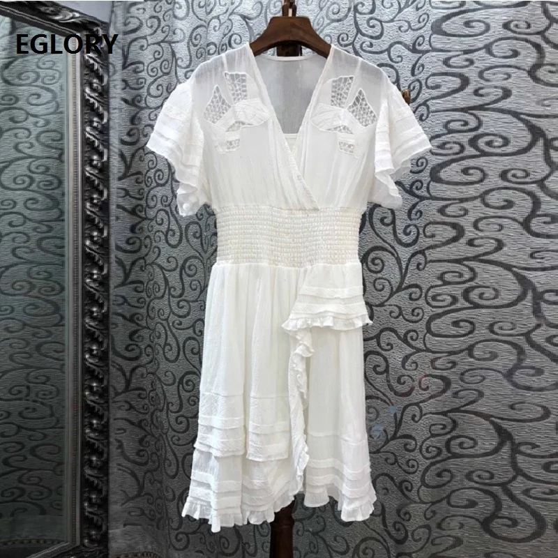 100%Cotton Dress 2019 Summer Designer Fashion Style Ladies V-Neck Hollow Out Embroidery Short Sleeve White Pink Black Dress Slim
100%Cotton Dress 2019 Summer Designer Fashion Style Ladies V-Neck Hollow Out Embroidery Short Sleeve White Pink Black Dress Slim