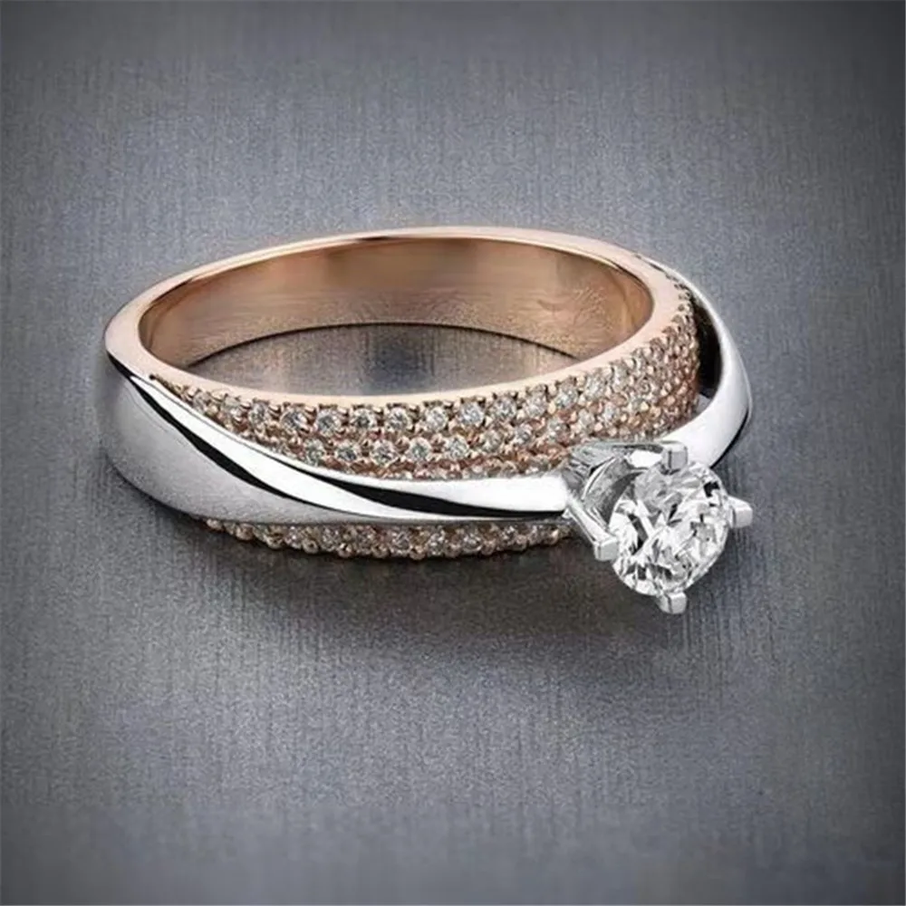Hot Fashion Stainless Steel Ring Silver Rose Gold Rings for Women Female Zircon Finger Ring Party Jewelry anillo de compromiso
Hot Fashion Stainless Steel Ring Silver Rose Gold Rings for Women Female Zircon Finger Ring Party Jewelry anillo de compromiso