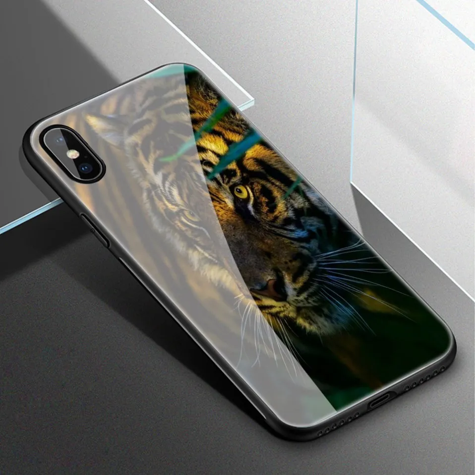 Luxury Tempered Glass Case For iPhone XS Max XR X Coque iPhone8 Silicone Pattern iPhonexs Phone Case For iPhone XS 6 6S 7 8 Plus (18)