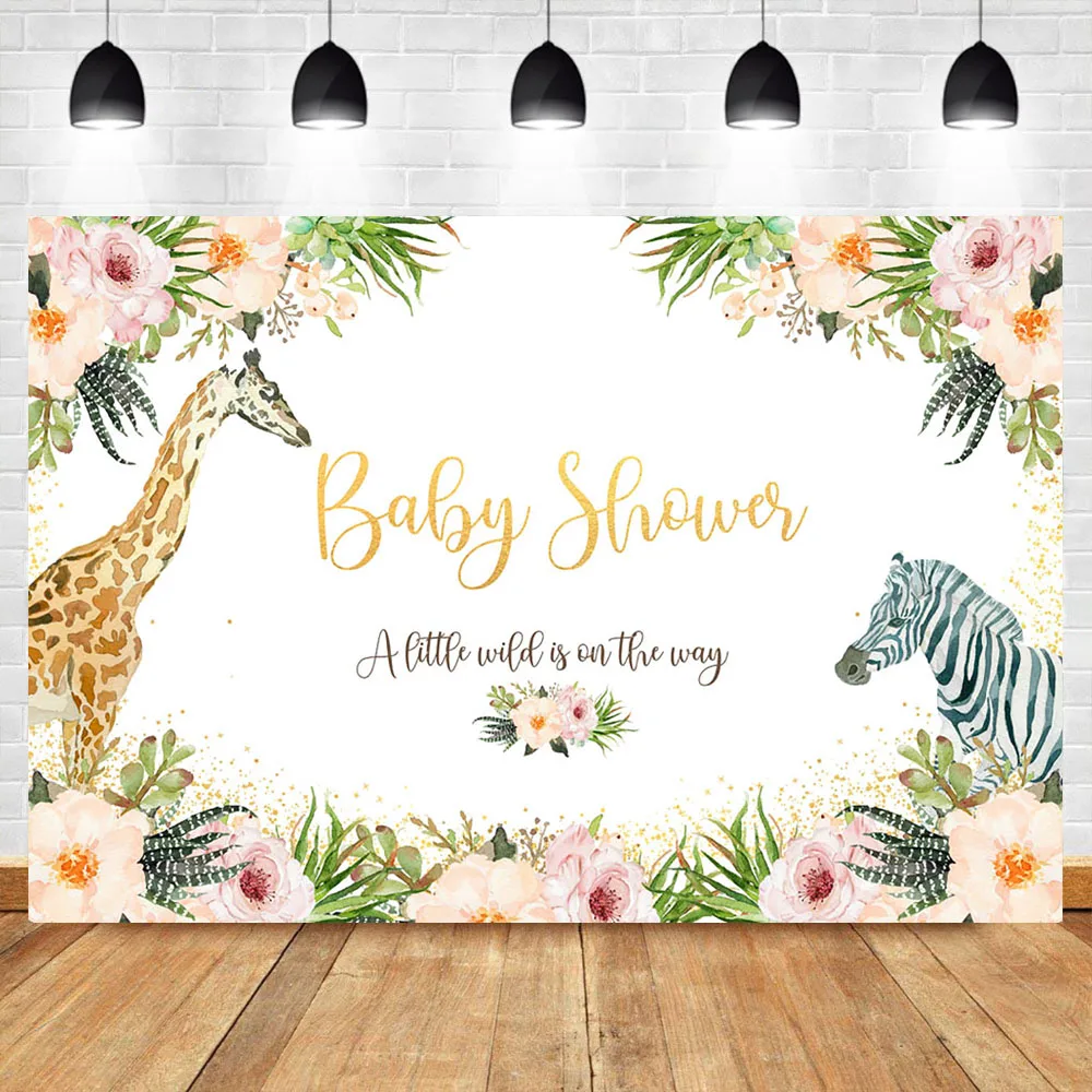 Jungle Safari Baby Shower Backdrop Watercolor Fower Giraffe Zebra Photography Backdrops Animal Baby Shower Photo Background
Jungle Safari Baby Shower Backdrop Watercolor Fower Giraffe Zebra Photography Backdrops Animal Baby Shower Photo Background