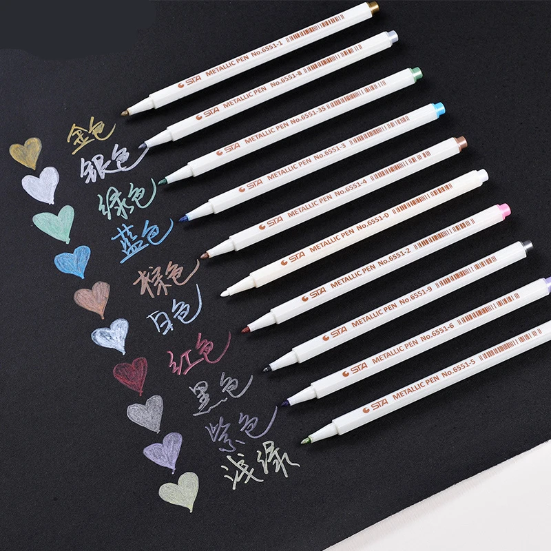 Creative 2pcs South Korea Stationery Metallic art Marker DIY Paint Photo Album Brush Graffiti Black Page Highlighter watercolor
Creative 2pcs South Korea Stationery Metallic art Marker DIY Paint Photo Album Brush Graffiti Black Page Highlighter watercolor