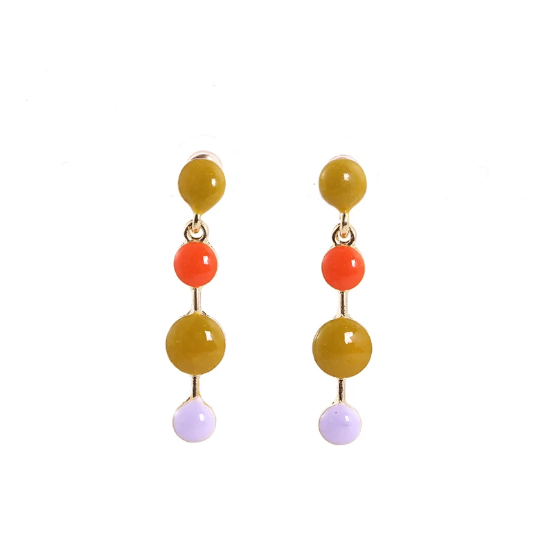 Delicate Colored Enamel Dangling Earrings Jewelry Geometric Round Tassel Earrings
Delicate Colored Enamel Dangling Earrings Jewelry Geometric Round Tassel Earrings
