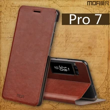 עבור meizu pro 7 מקרה pro7 מקרה MOFi עבור meizu pro 7 מקרה flip כיסוי stand מלא כיסוי עור מפוצל מחזיק coque שחור אדום(China)