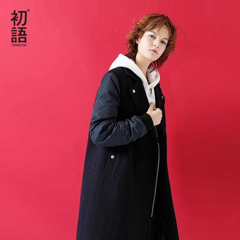 Toyouth Wool Coat 2019 Winter Women Solid Color Patchwork Tailored Collar Long Woolen Overcoat Female
Toyouth Wool Coat 2019 Winter Women Solid Color Patchwork Tailored Collar Long Woolen Overcoat Female