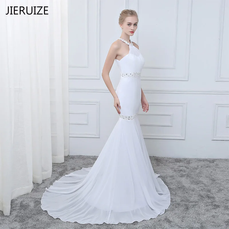 JIERUIZE White Chiffon Mermaid Summer Wedding Dresses 2019 Beaded Backless Boho Wedding Gowns Beach Bridal Dress robe de mariee
JIERUIZE White Chiffon Mermaid Summer Wedding Dresses 2019 Beaded Backless Boho Wedding Gowns Beach Bridal Dress robe de mariee