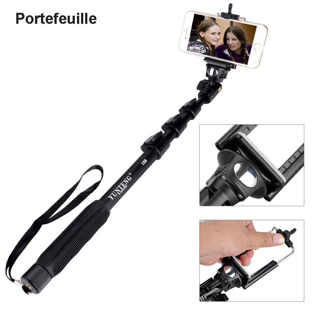 Portefeuille Cellphone Selfie Monopod Stick Tripod Holder for iPhone 7 Plus 8 6 6S Samsung S8 S7 Smartphones Camera Phone Stand
Portefeuille Cellphone Selfie Monopod Stick Tripod Holder for iPhone 7 Plus 8 6 6S Samsung S8 S7 Smartphones Camera Phone Stand