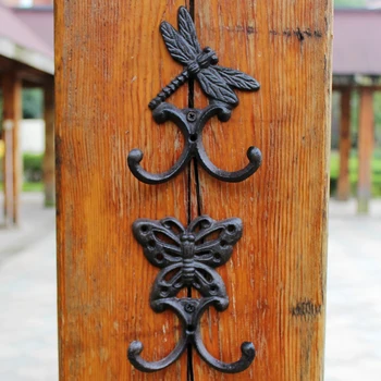 Dragonfly Butterfly Cast Iron Wall Hook With Two Hangers European Home Garden Wall Decor Antique Black Hollow Animal Wall Hooks
Dragonfly Butterfly Cast Iron Wall Hook With Two Hangers European Home Garden Wall Decor Antique Black Hollow Animal Wall Hooks
