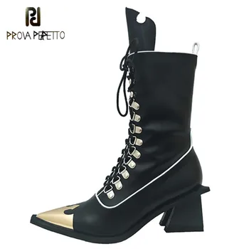 Prova perfetto New Mortorcycle Boots Cool Women Shoes Fashion Rivets Lace-up Botas Mujer Ankle Short Boots Pointed Toe Botas
Prova perfetto New Mortorcycle Boots Cool Women Shoes Fashion Rivets Lace-up Botas Mujer Ankle Short Boots Pointed Toe Botas
