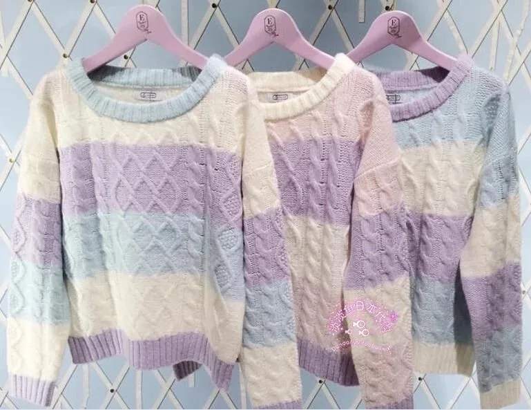 Japanese Style AMO Macaron Colors Lolita Knitted Sweater Long Sleeves Ice-cream Colors Cute Tops
Japanese Style AMO Macaron Colors Lolita Knitted Sweater Long Sleeves Ice-cream Colors Cute Tops