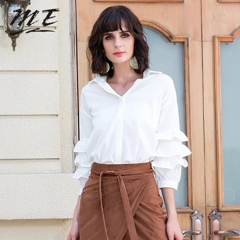 ME Women Ruffles Blouse Autumn Elegant Loose Shirts Summer Vintage Large Solid Lapel Female Blouses Casual Shirt Plus Size
ME Women Ruffles Blouse Autumn Elegant Loose Shirts Summer Vintage Large Solid Lapel Female Blouses Casual Shirt Plus Size