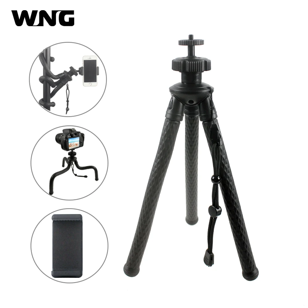 Flexible Aluminum Octopus Tripod with 360 Panoramic Ball Head Phone Holder for iPhone Nikon Canon DSLR Camera Gopro Hero 6 5 4
Flexible Aluminum Octopus Tripod with 360 Panoramic Ball Head Phone Holder for iPhone Nikon Canon DSLR Camera Gopro Hero 6 5 4
