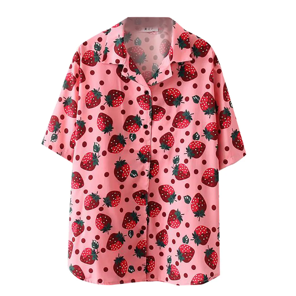 Women Hawaii Shirts Strawberry Shirt Floral 2019 New Summer Women Casual Blouses Striped Short Sleeve Shirts, EB615
Women Hawaii Shirts Strawberry Shirt Floral 2019 New Summer Women Casual Blouses Striped Short Sleeve Shirts, EB615