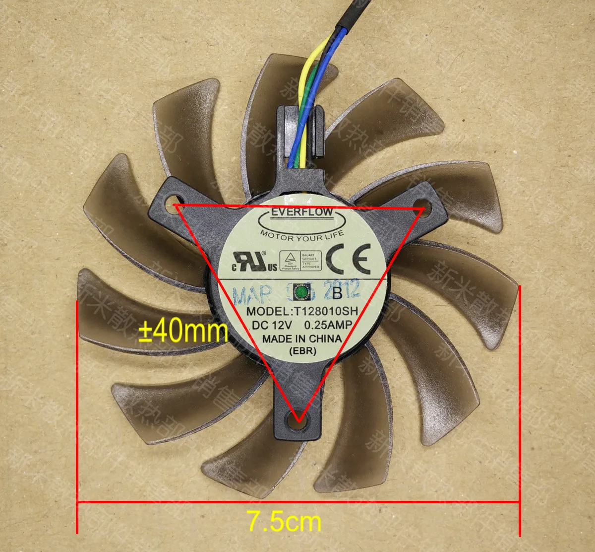 USED EVERFLOW T128010SH 0.25A 4lines temperature control PWM diameter 7.5 hole size 4.0CM Graphics card cooling fan
USED EVERFLOW T128010SH 0.25A 4lines temperature control PWM diameter 7.5 hole size 4.0CM Graphics card cooling fan