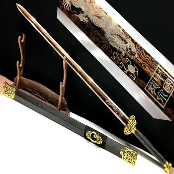 Chinese LongQuan Handmade Folded Red Pattern Steel Double Edge Sharp KungFu Han Jian Nice Home Decorate Gift Real Battle Sword
Chinese LongQuan Handmade Folded Red Pattern Steel Double Edge Sharp KungFu Han Jian Nice Home Decorate Gift Real Battle Sword