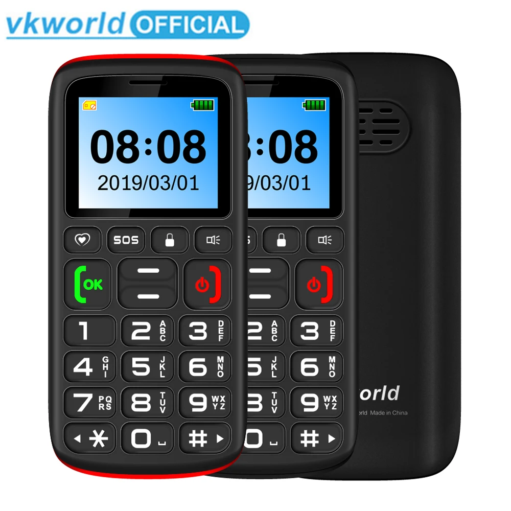 GSM 2G VKworld Z3 русская клавиатура мобильный телефон 1 77 дюйма FM старшие дети мини две