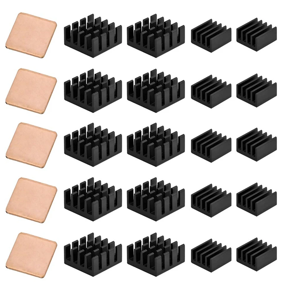 20Pcs Aluminum Raspberry Pi Heatsink + 5Pcs Copper Pad Shims Cooler for Raspberry Pi 3 B+ Pi 3 B i 2 Pi Model B+ Cooling
20Pcs Aluminum Raspberry Pi Heatsink + 5Pcs Copper Pad Shims Cooler for Raspberry Pi 3 B+ Pi 3 B i 2 Pi Model B+ Cooling